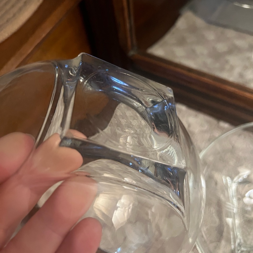 HAZEL-ATLAS *Vintage* Mid Century Modern Colony Clear Glass Bowls 6in Diameter - Picture 4 of 5